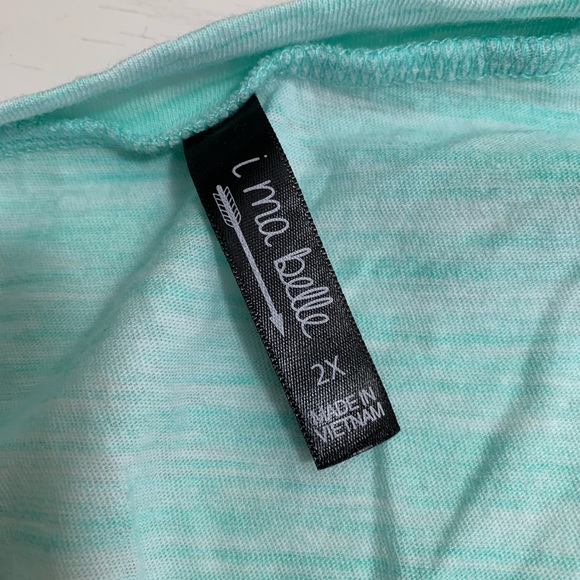 Teal I Ma Belle 2x Blouse Cold Off The Shoulder - Picture 6 of 8